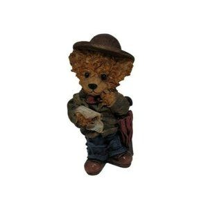 Bear Figurine with Newspaper and Umbrella